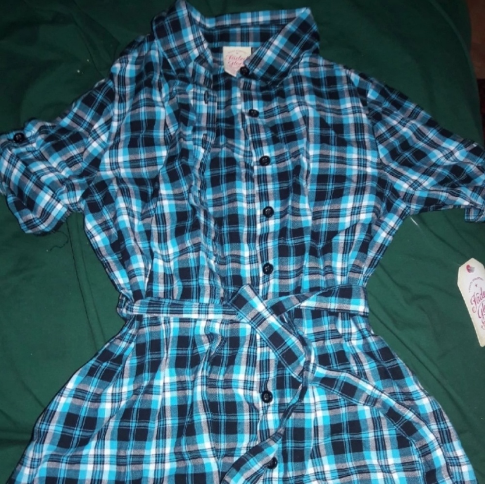 GORGEOUS Plaid blue tunic